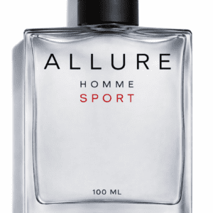 A sleek bottle of Allure Homme Sport cologne.