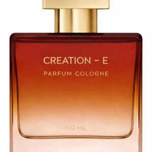 Elegant Creation-E parfum cologne bottle with a gradient amber design.