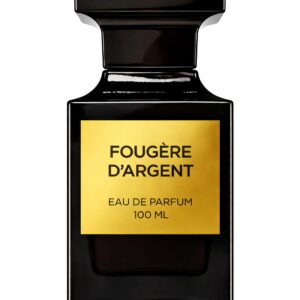 Elegant black perfume bottle labeled Fougère D'Argent.
