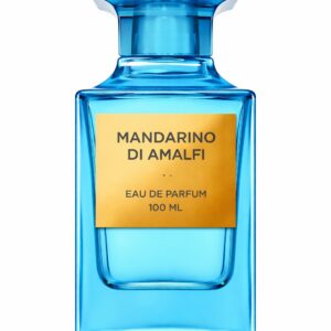 Bright blue bottle of Mandarino di Amalfi Eau de Parfum.