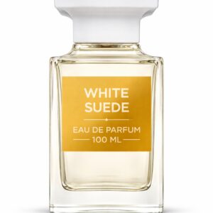 A bottle of White Suede eau de parfum with 100 ml capacity.