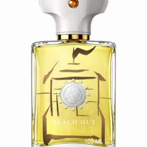 Elegant perfume bottle with golden-yellow liquid and intricate design.