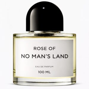 A bottle of Rose of No Man's Land perfume with a black cap.