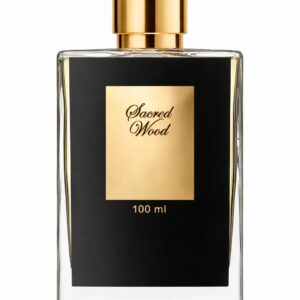 Elegant black and gold perfume bottle labeled 'Second Deed'.